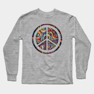 Colorful Abstract Peace Symbol Long Sleeve T-Shirt